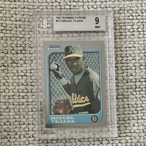 GRADED Miguel Tejada, 1997 Bowman Chrome, Beckett 9 Mint, #273
